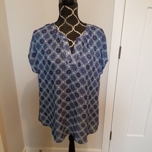 Roz & Ali sheer blue blouse